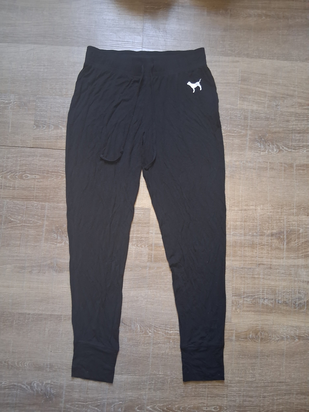 PINK Victoria's Secret Black Kids Leggings with White Dog Logo